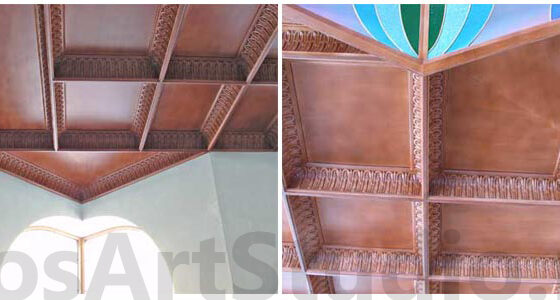 Декоративная отделка- роспись кессонного потолка